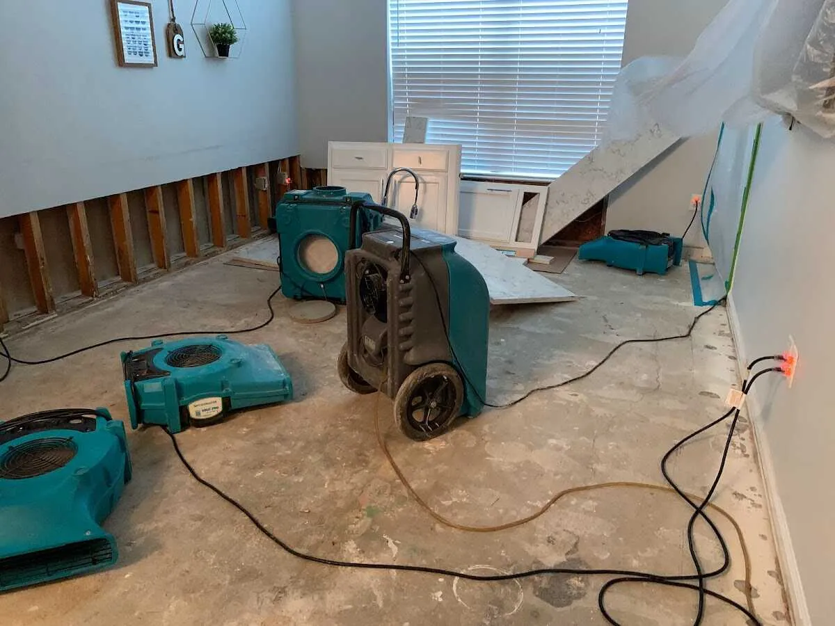 Dehumidifier in flood-cut room for Water Extraction & Removal in Hamilton
